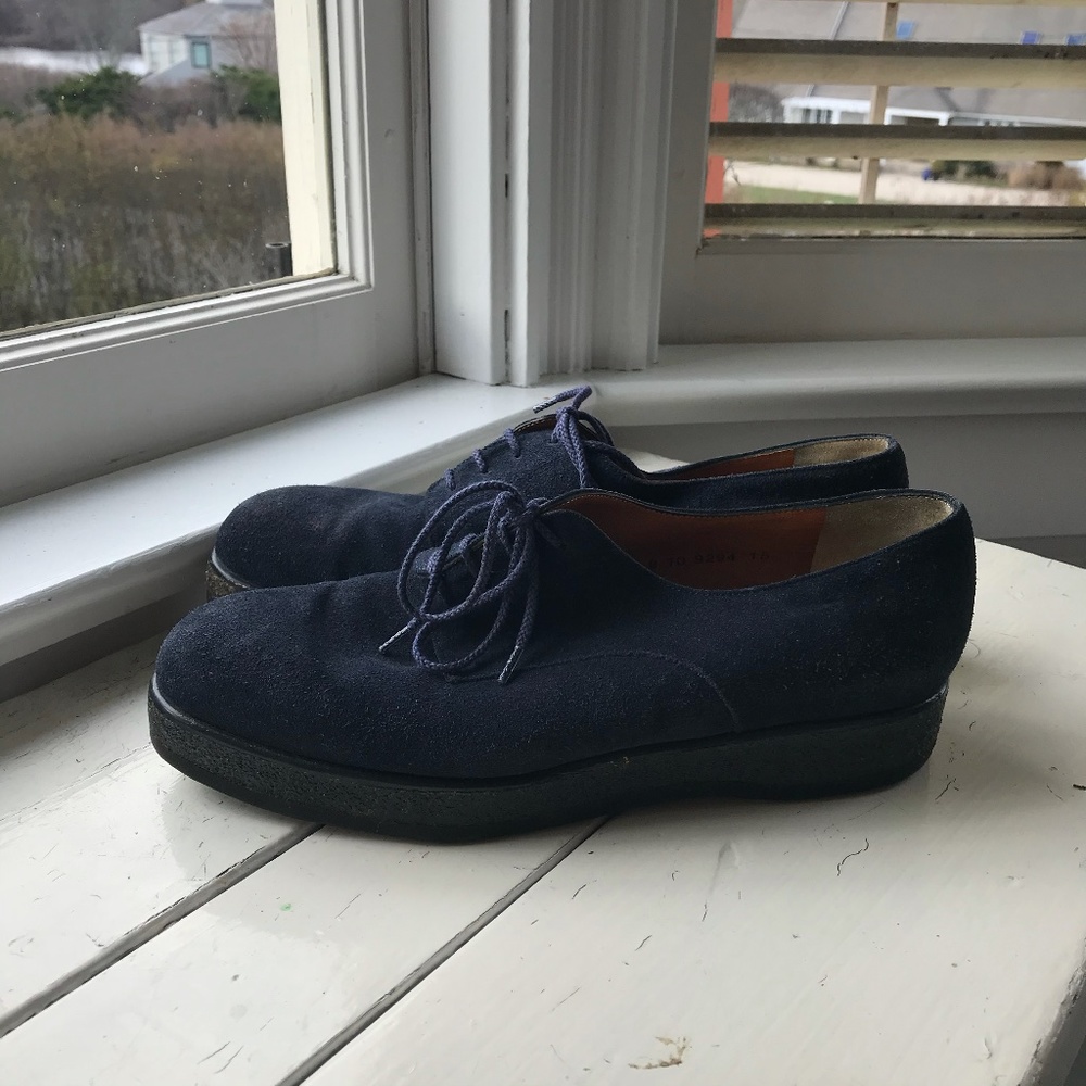 Robert Clergerie navy suede platforms size 8
